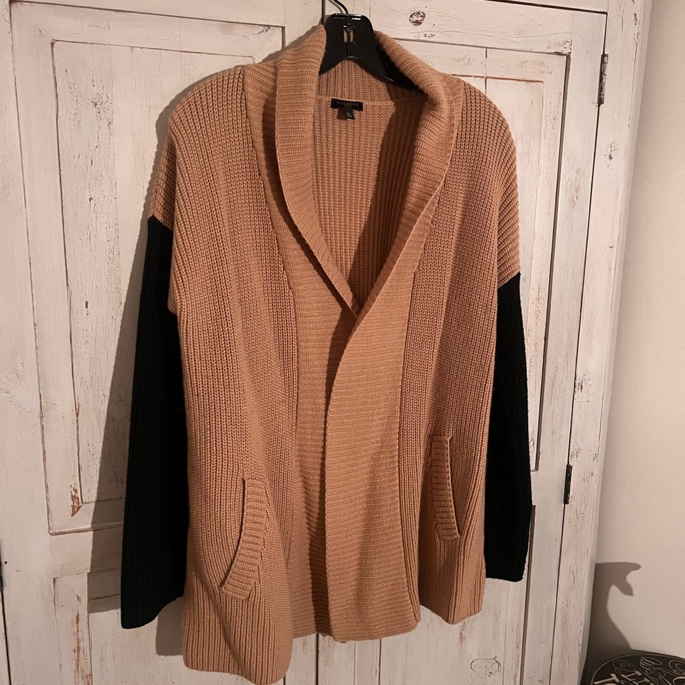 Tan and black cardigan
